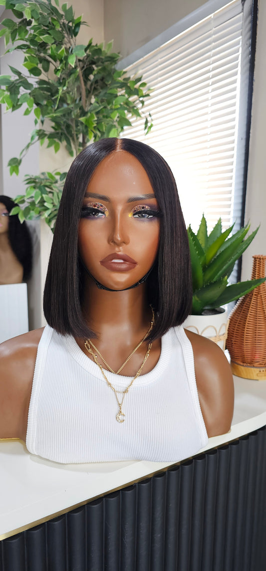 Monica 12-Inch Glueless Bob Custom Unit | 6x6 Closure | Middle Part